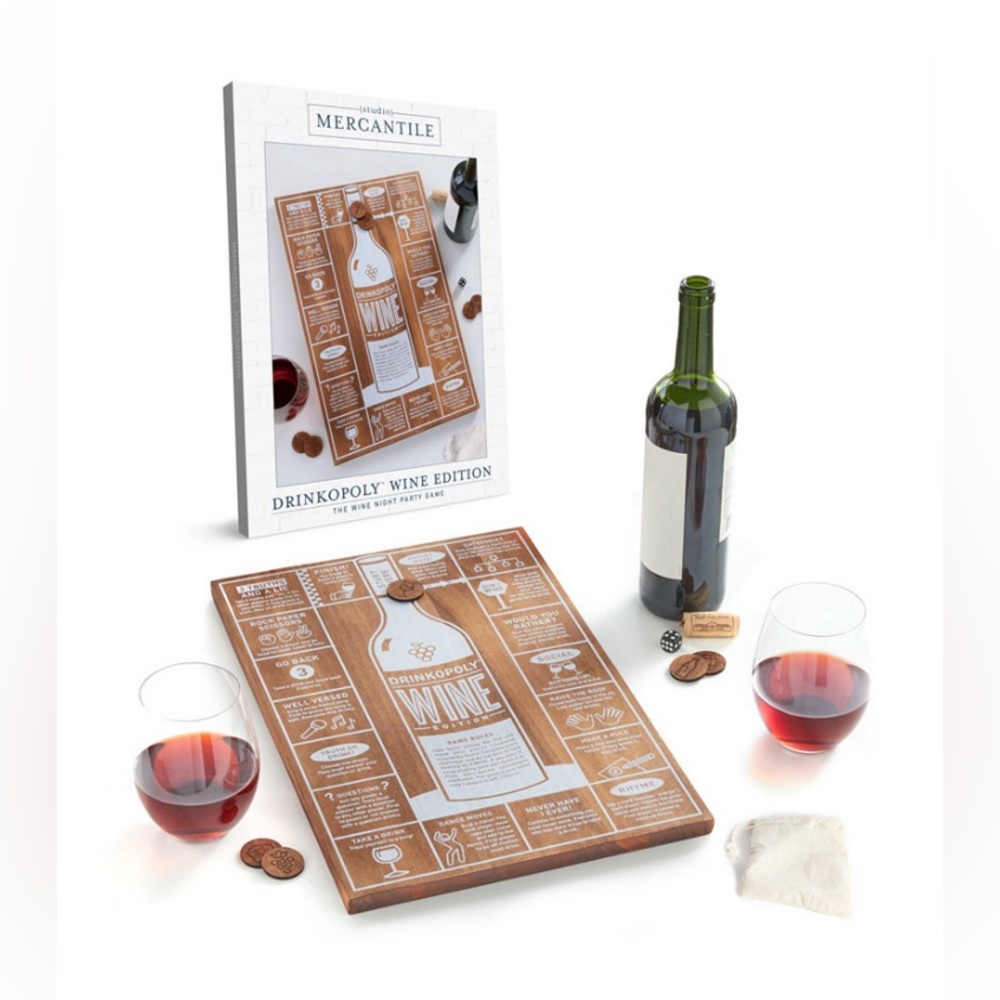 ✨NEW✨ Wood Drinkopoly Board Wine Edition - Studio Mercantile